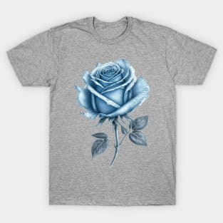 Blue Rose Drawing, Flower Drawing, Gift For Her T-Shirt